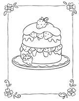 coloriage gateau aux fraises
